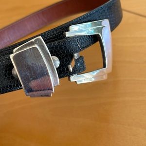 Sterling Silver and lizard leather belt